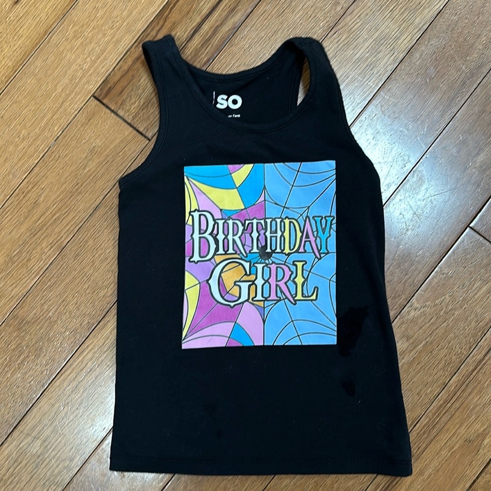 Girls custom made birthday Wednesday Addams themed tank